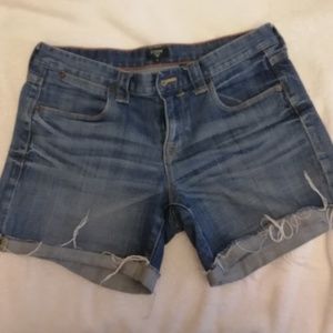 j. crew distressed denim shorts